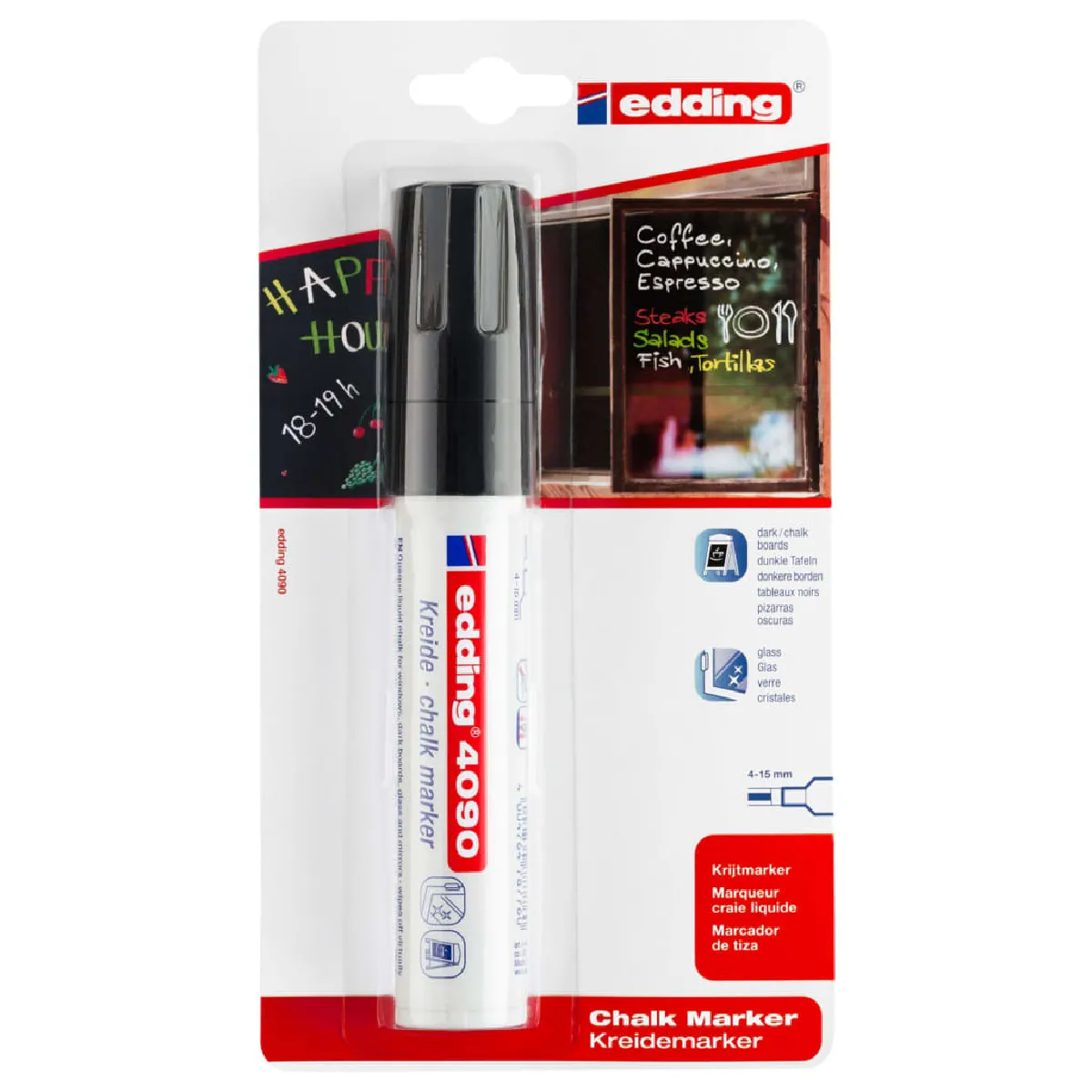 EDDING  Marqueur &agrave; craie 4090 - Noir