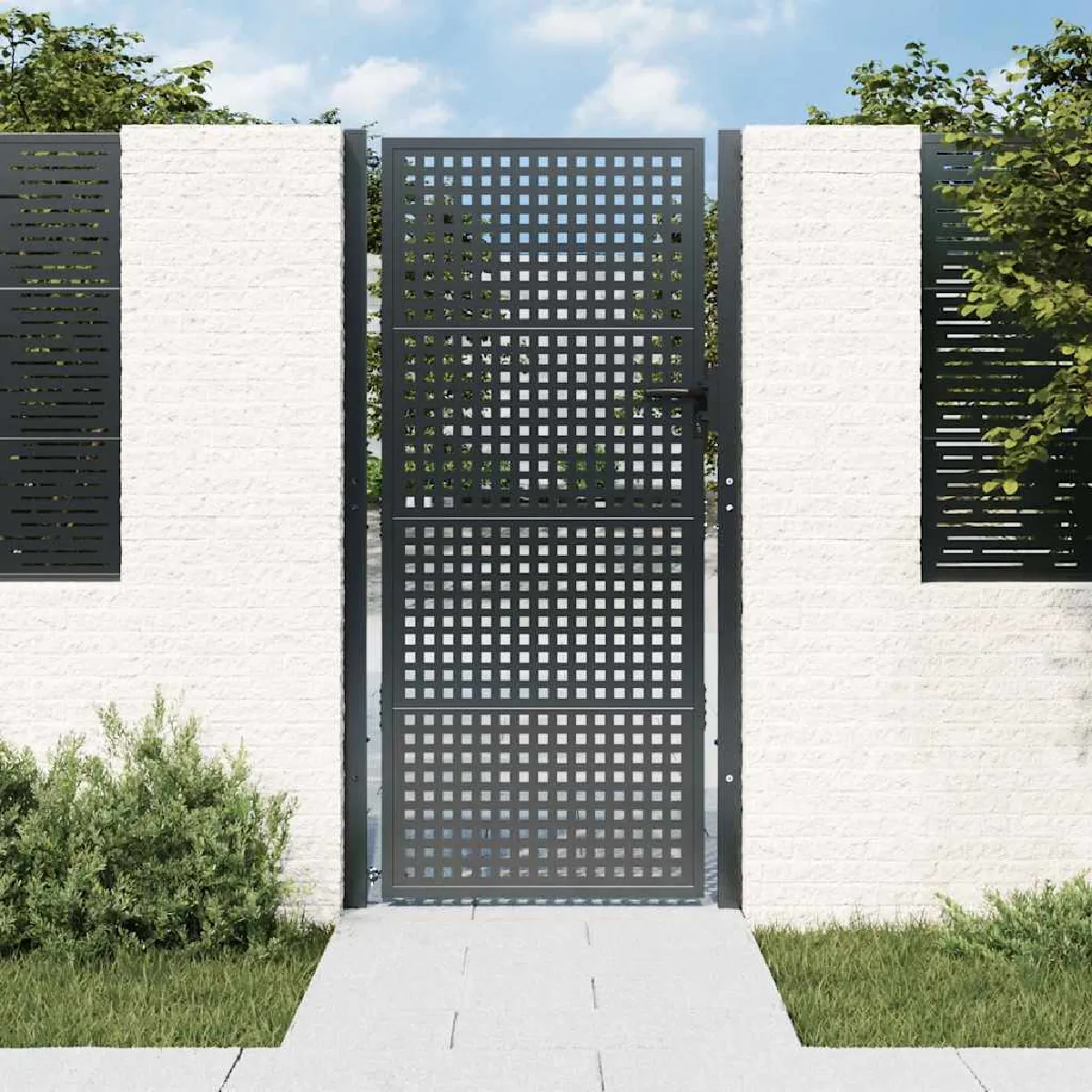 Vidaxl Portail de jardin anthracite 105x225 cm