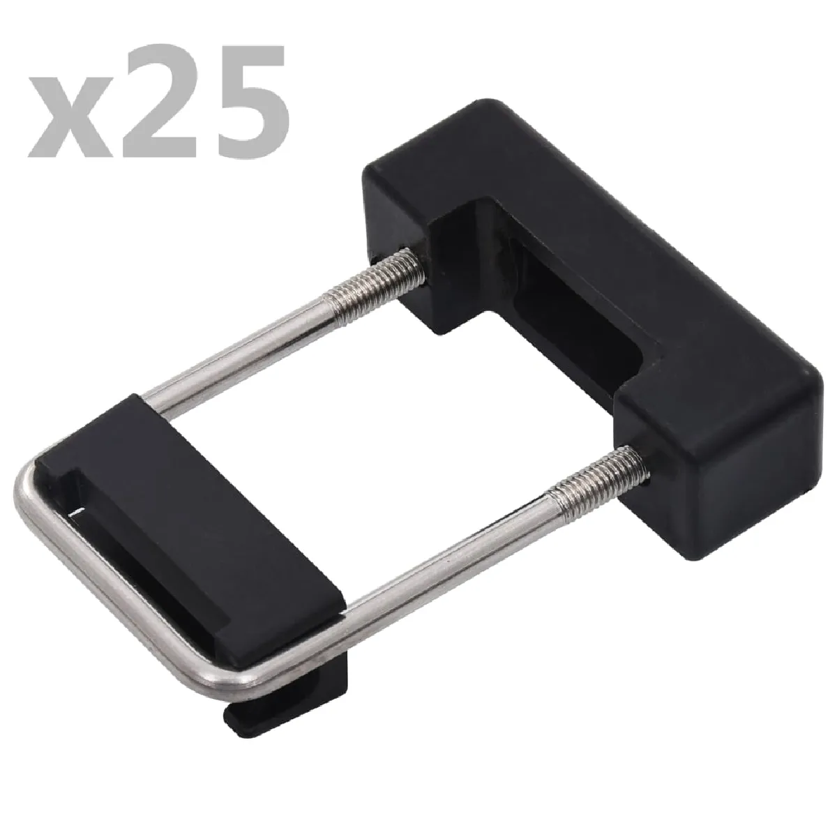 Jeu de connecteurs en U VIDAXL N° 1 Acier inoxydable Poteau 60x40 mm 25 ensembles - vue 2