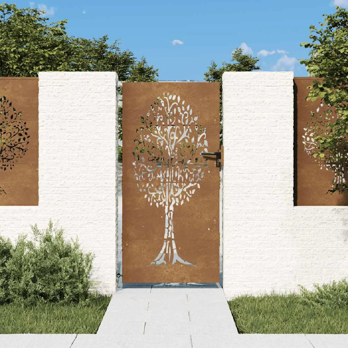vidaXL Portail de jardin 85x175 cm Acier corten