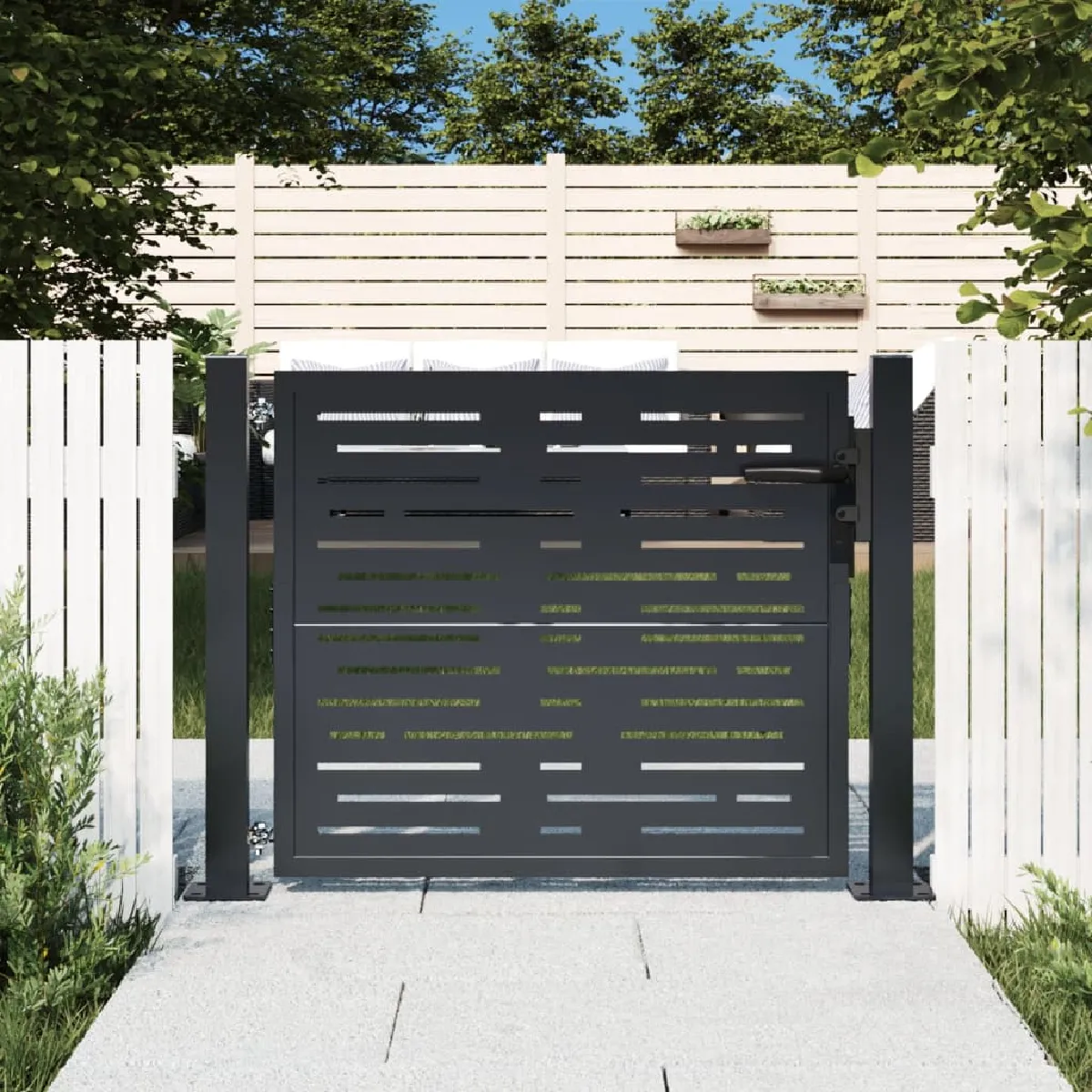 vidaXL Portail jardin 105x80 cm Acier