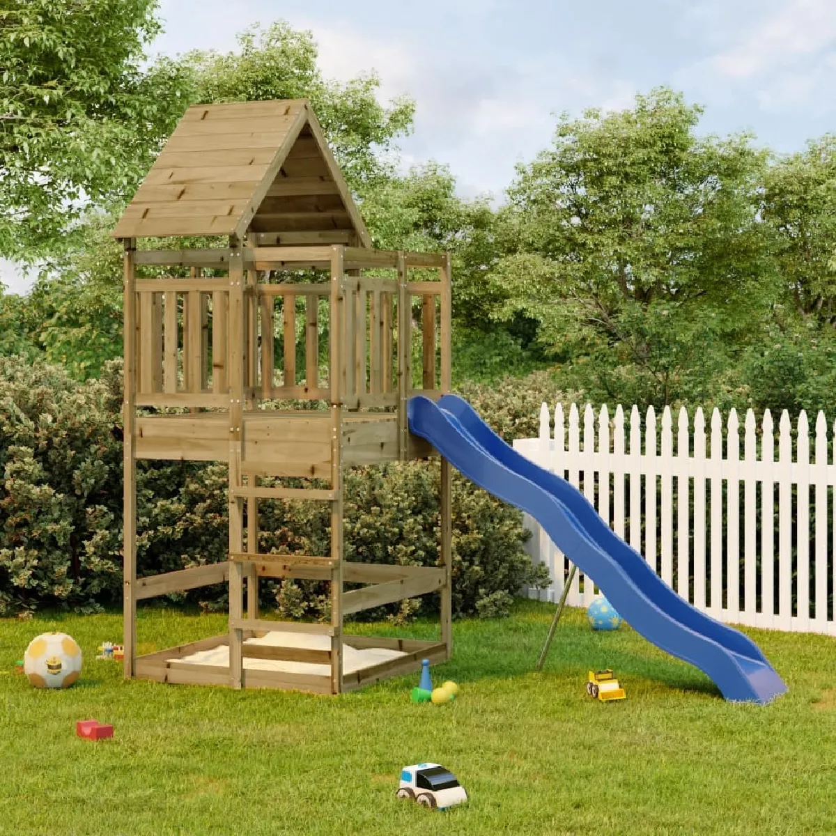 vidaXL Aire de jeux d'extérieur Bois de Pin Imprégné - vue 2