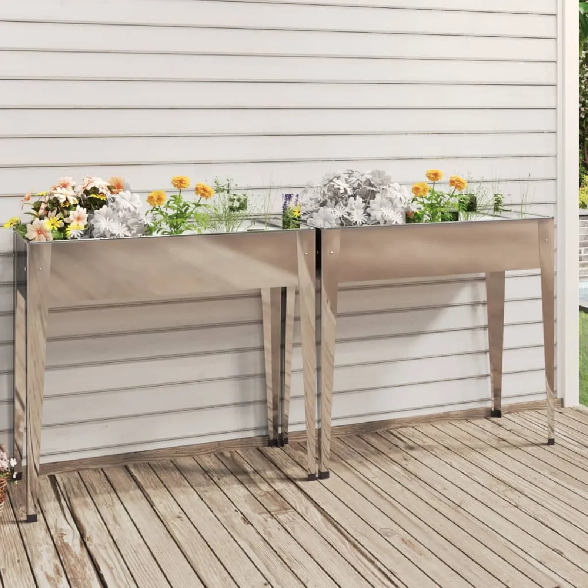 VIDAXL - Jardinière - Acier galvanisé - Set de 2 - Image 3