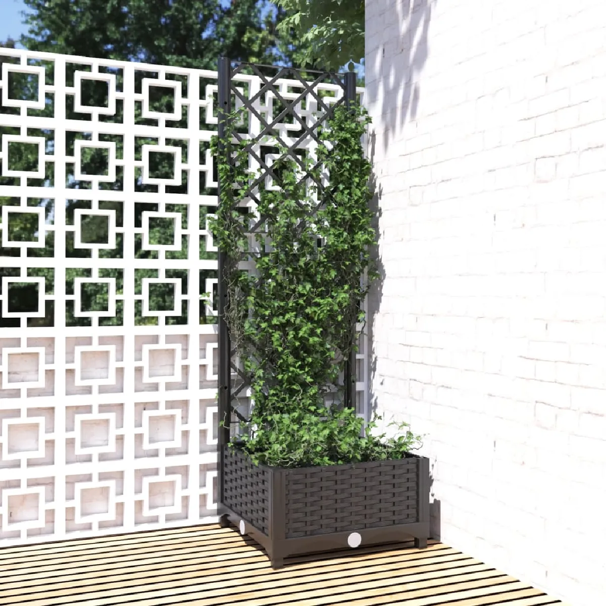 VidaXL Jardinière avec treillis
