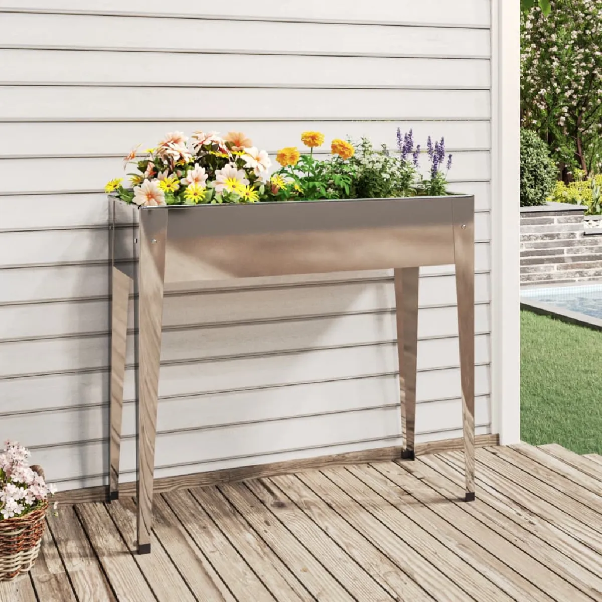 152262 vidaXL Jardinière 100 5x40 5x90 cm Acier galvanisé - vue 2