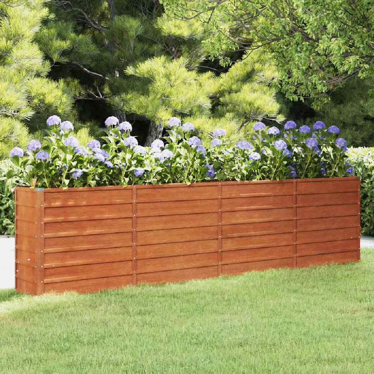 Non Communiqué Marron Vidaxl Lit Surélevé De Jardin Jardinière Support Pour Plantes Bac À Fleurs Pot De Fleurs Balcon Patio Extérieur Rouillé 151957 - Image 2