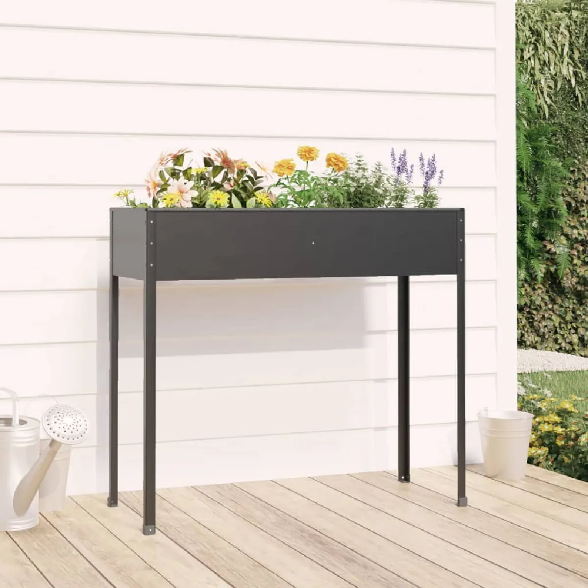 Vidaxl 152263 Jardinière Anthracite 100 5x40 5x90 cm Acier galvanisé