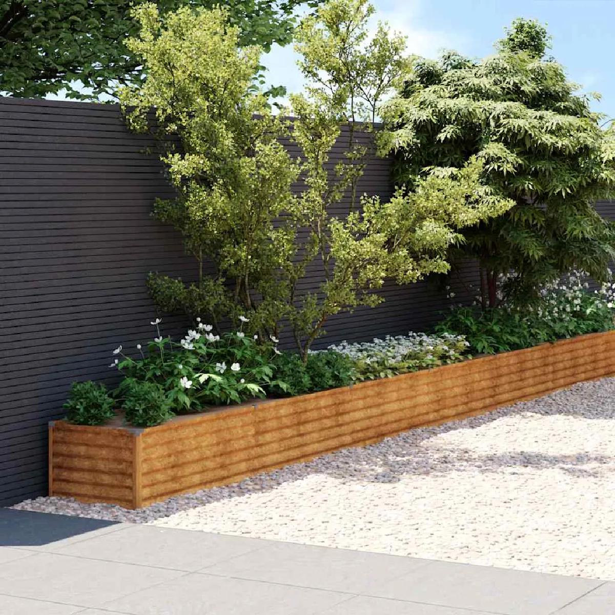 vidaXL Lit surélevé Acier corten 770x50x36 cm - vue 2