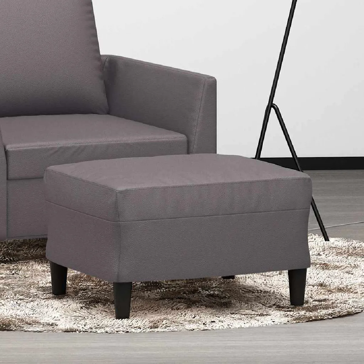 VIDAXL - Tabouret - Similicuir - Gris - 60x50x41 cm - Image 2
