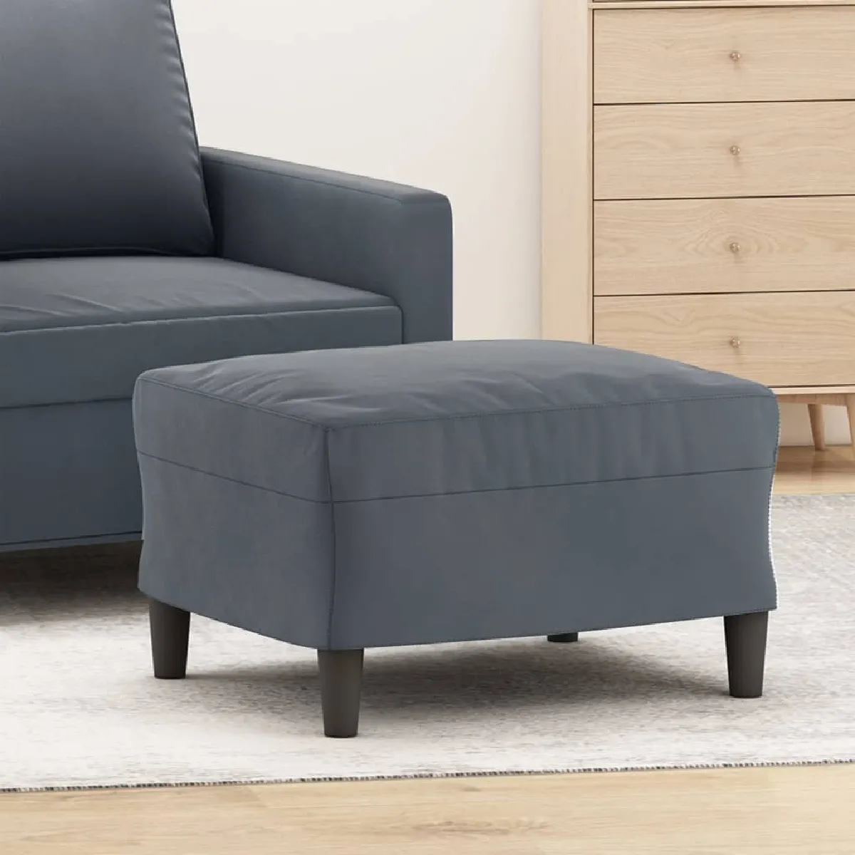VIDAXL - Tabouret - 60x50x41 cm - Gris - Image 2