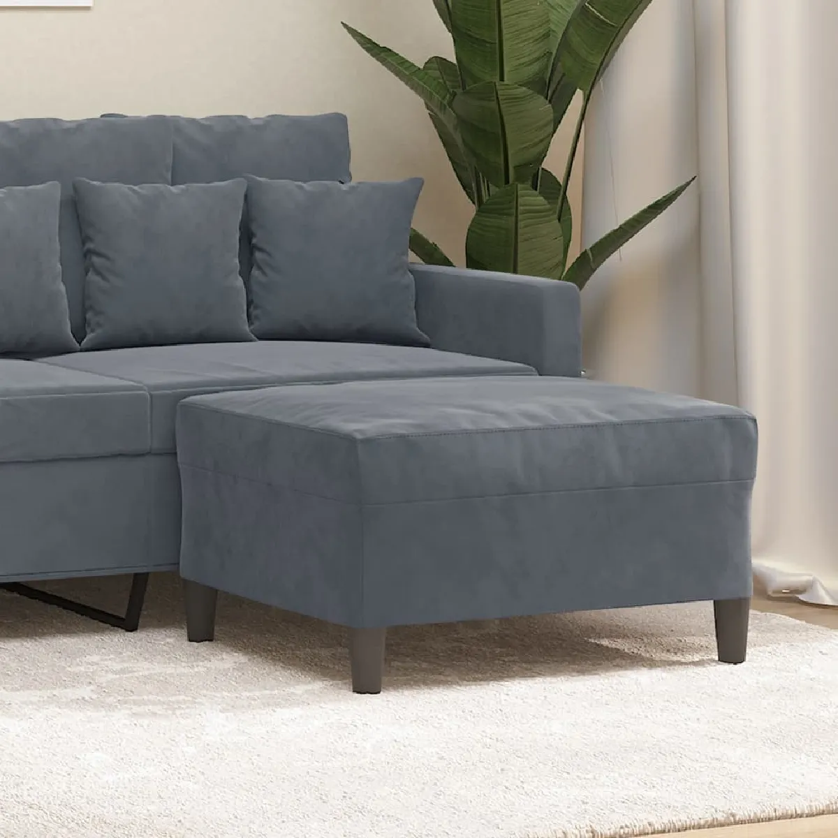Vidaxl Gris Repose-Pied - Foncé