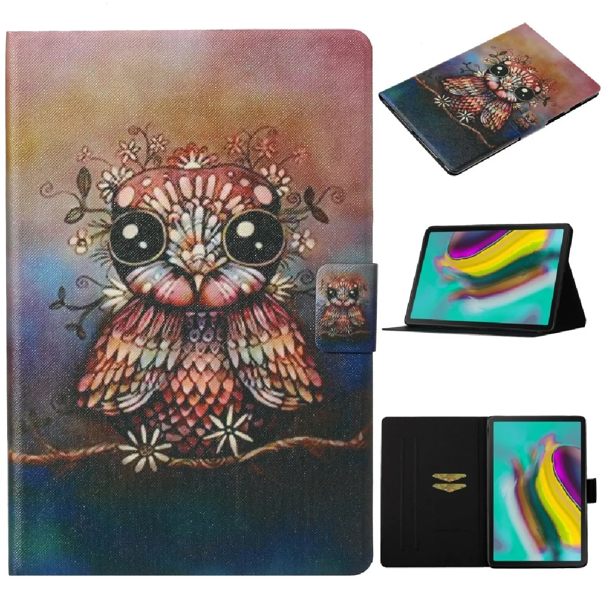 Générique Étui Tablette Avec Porte-Cartes Pour Samsung Galaxy Tab S6 Lite P610 - Multicolore