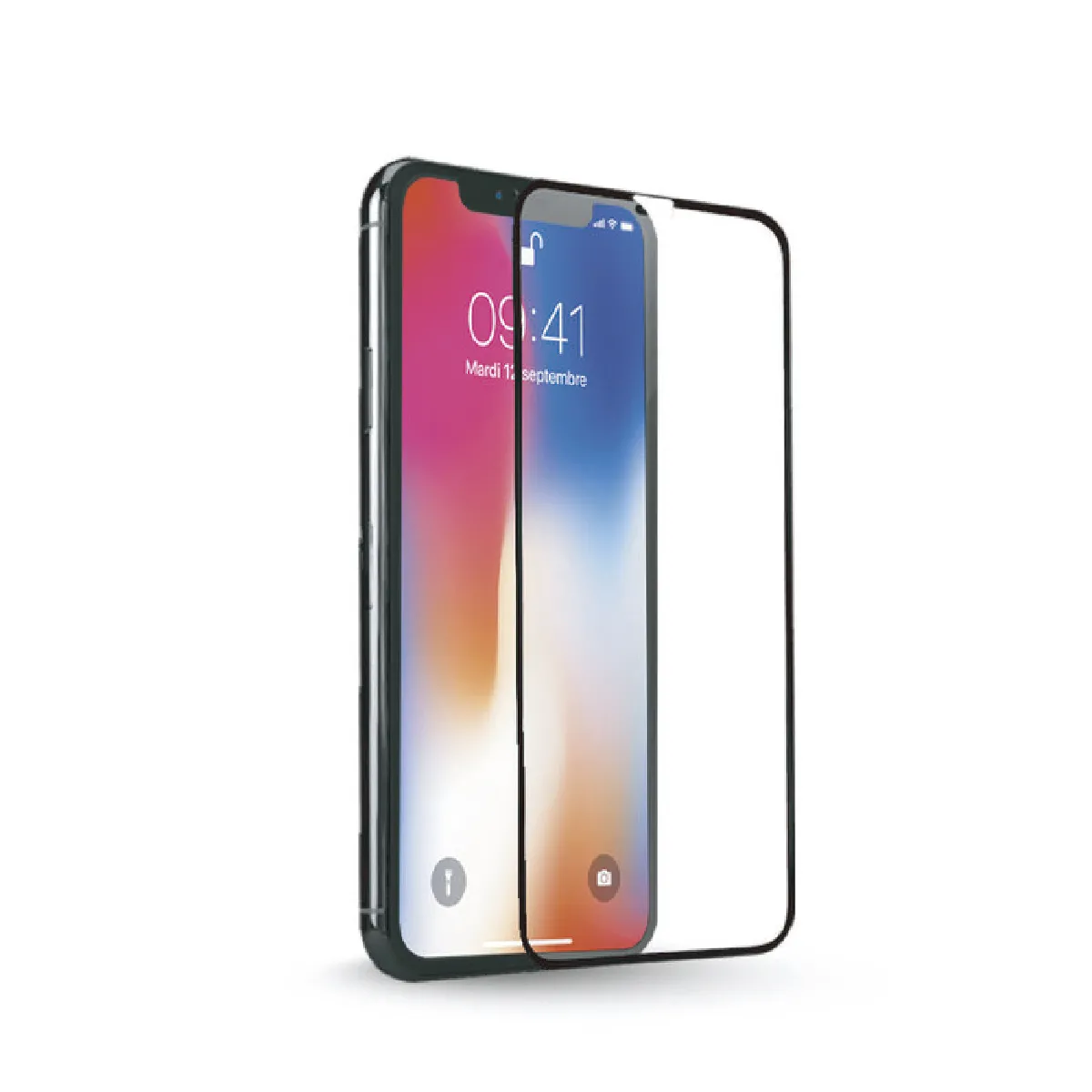 Tiger Protection d'écran pour Apple iPhone 11 Pro Max / XS Max Antibactérienne Noir transparent