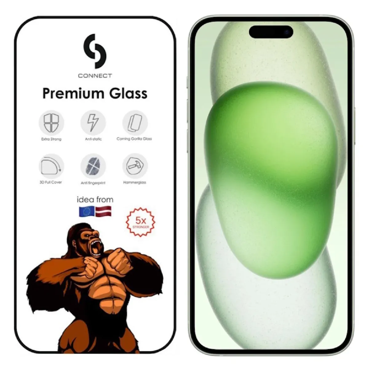 Connect Verre Trempé Gorilla Pour Apple Iphone 15 Plus