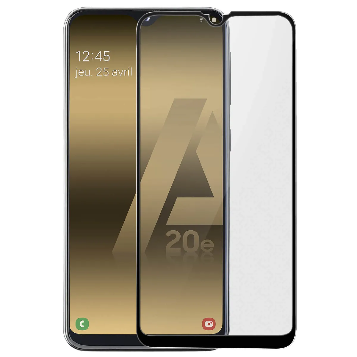 Avizar Noir Film Écran Samsung Galaxy A20e Verre Trempé 9H Biseauté