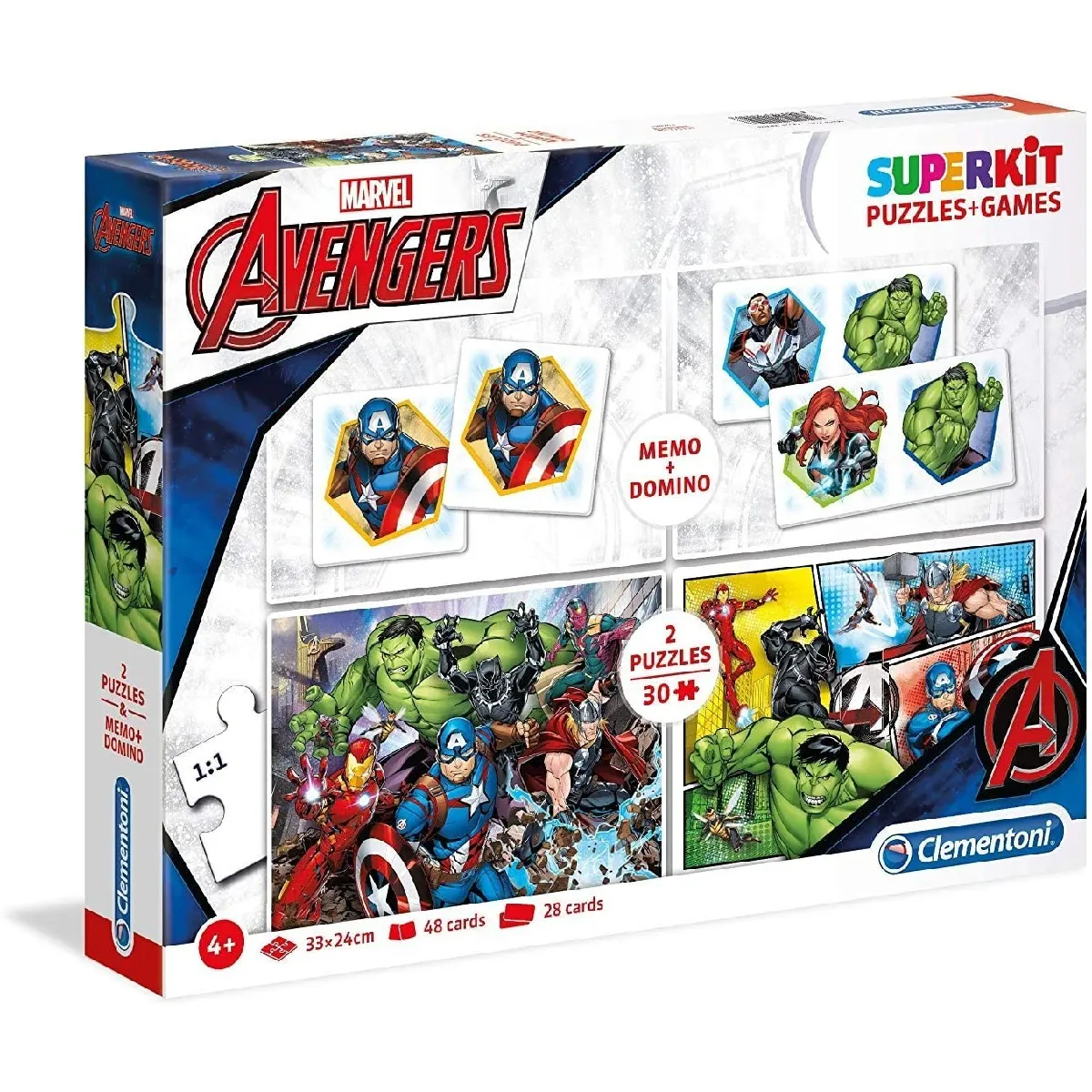 Superkit éducatif mémo, domino et puzzles Avengers