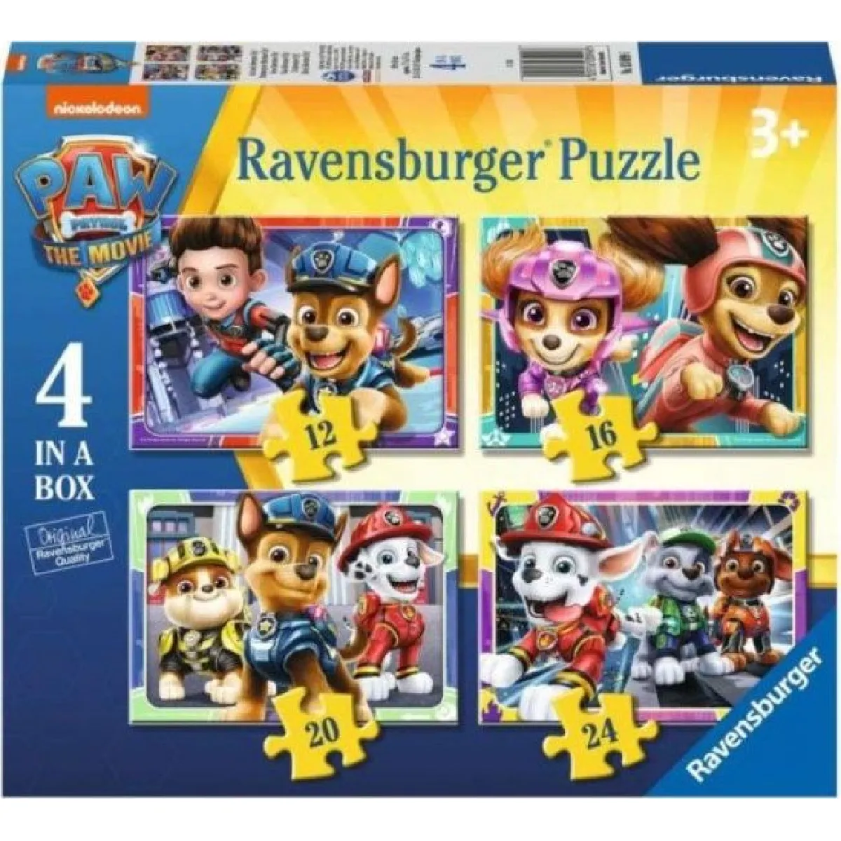 Ravensburger Paw Patrol The Movie 4 in Box 12 16 20 24 Pieces Jigsaw Puzzles for Kids Age Up