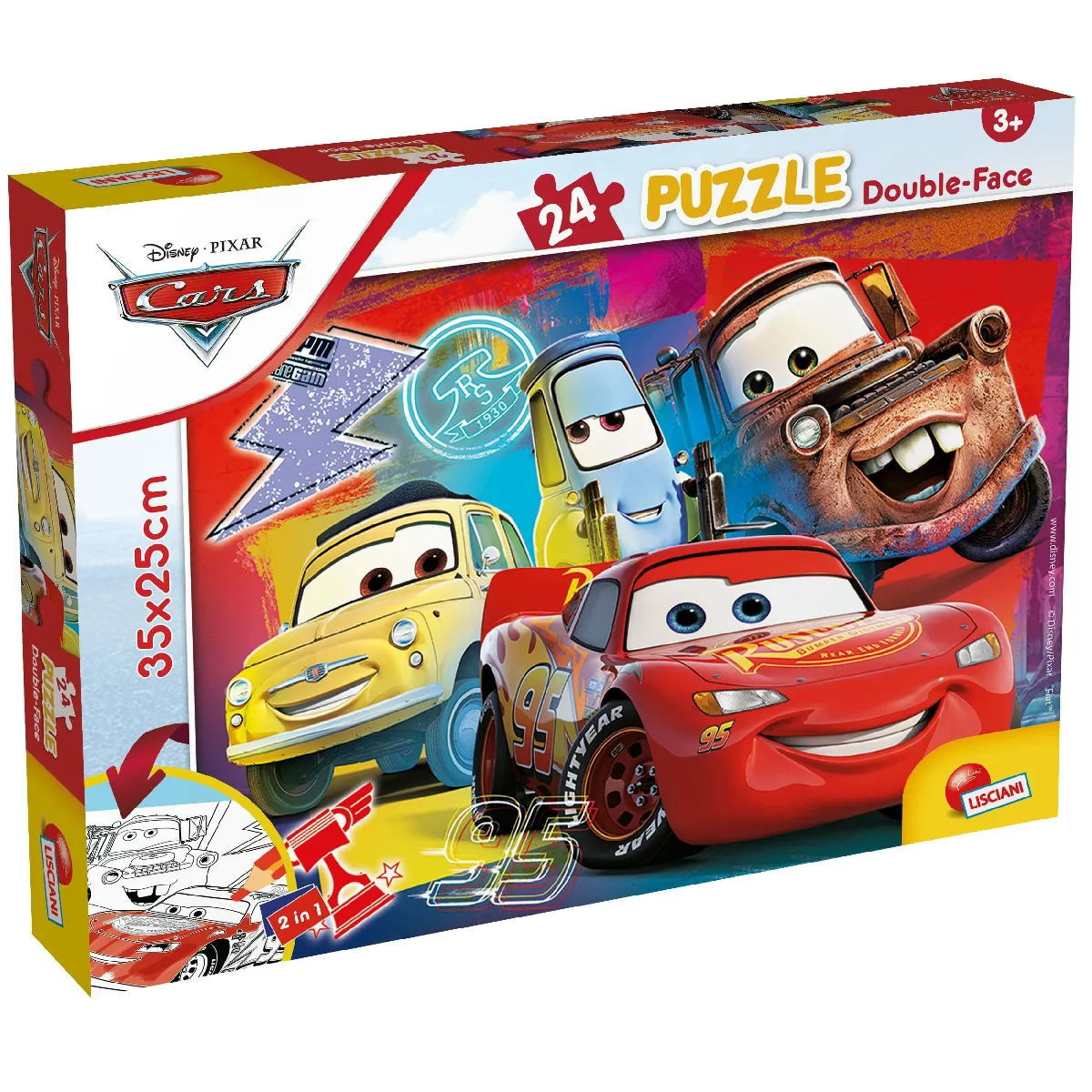 Puzzle enfant double-face Cars 24 pièces