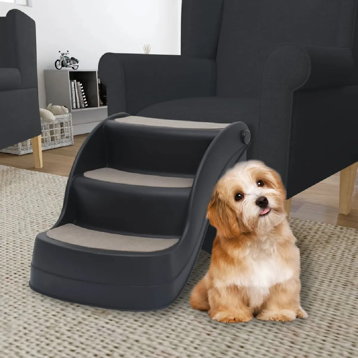 vidaXL Escalier pliable 3 marches - vue 2