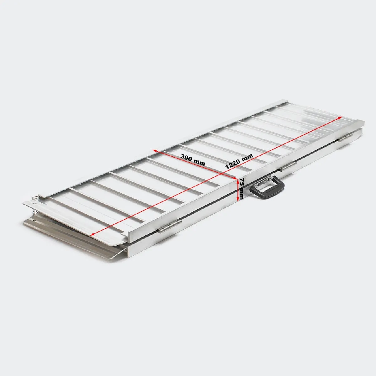 Meilleurs prix pour Rampe pour fauteuil roulant pliante aluminium antidérapant 122 x 72 cm 270 kg maximum noir 3416016