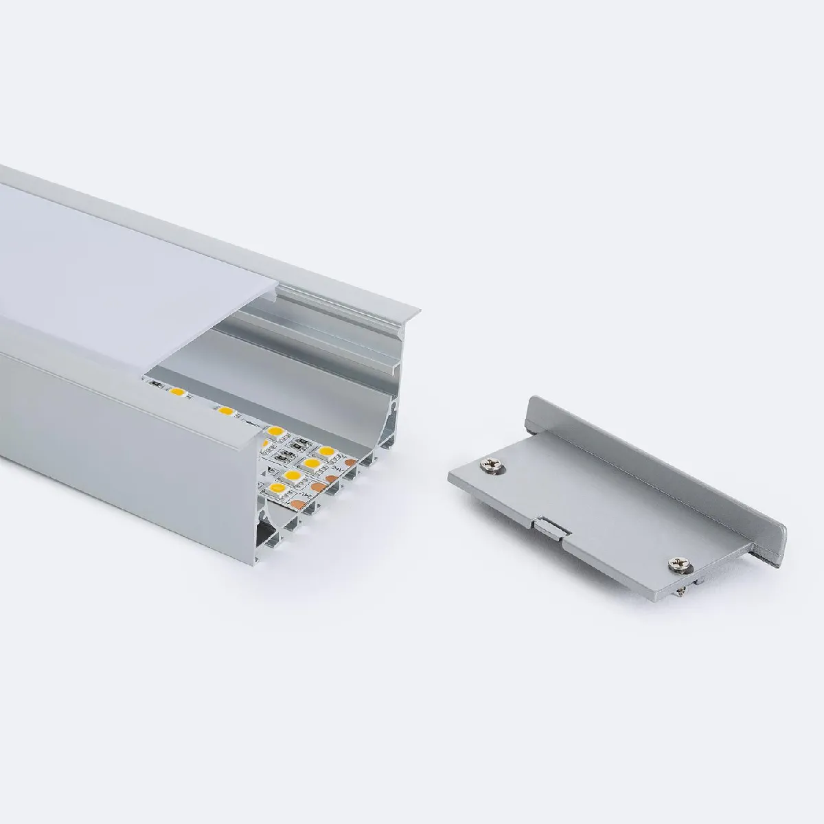 Ledkia Profilé aluminium encastrable pour rubans LED - vue 4