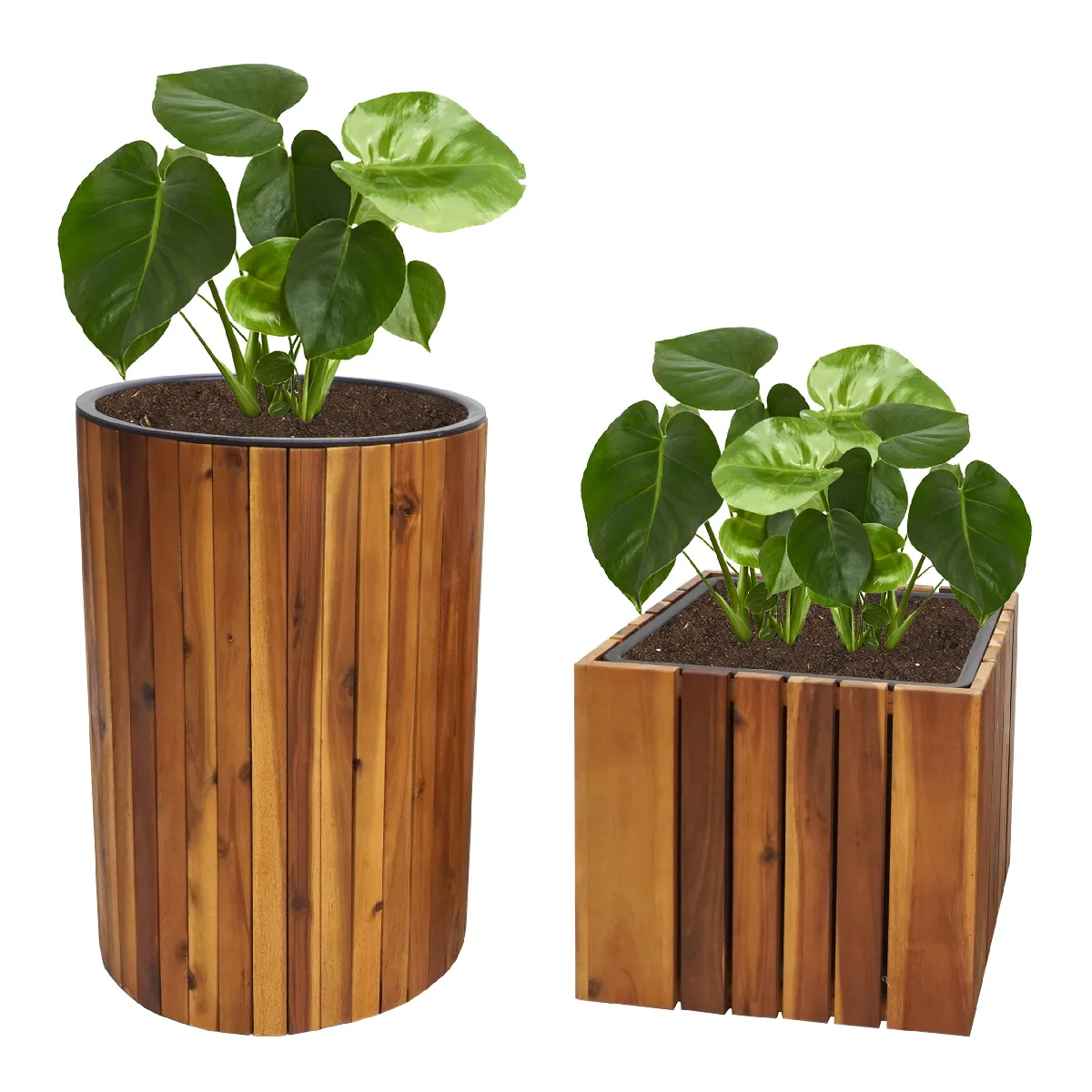Mendler Marron Pot De Fleurs Rond