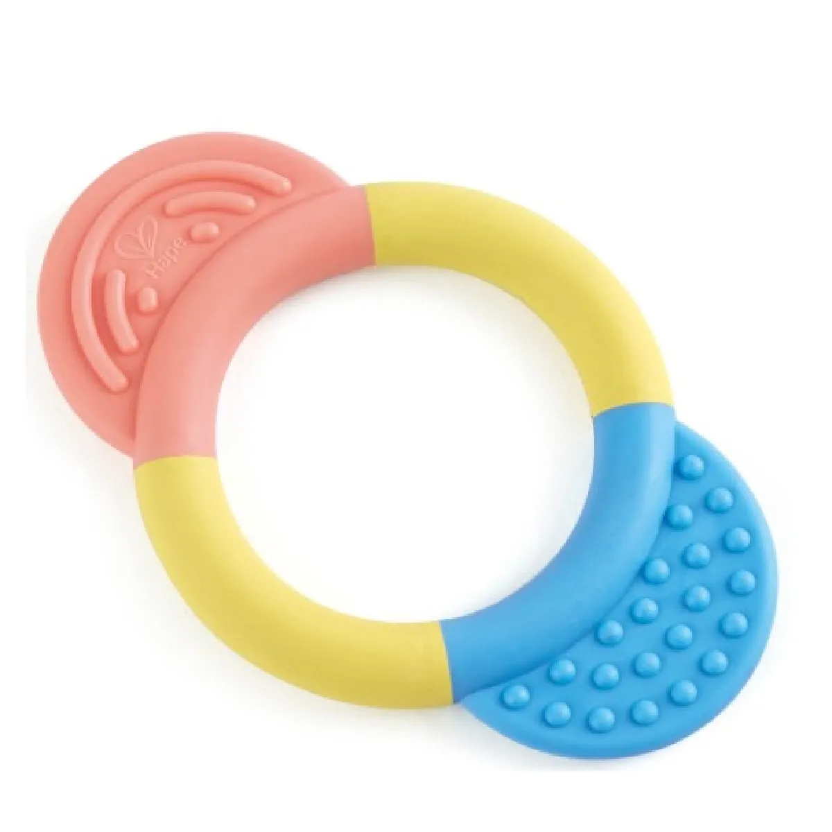 Non Communiqué Beige Hape Hochet Teether Ring Pastel - Image 2