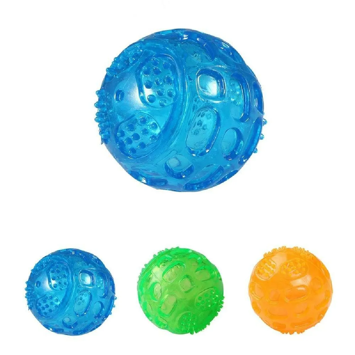 Comparer les prix de Durable Squeak Ball Dog Toy Balls Funny Dog Toys pour Chiens Chiots Dentition À Mâcher, Orange, M