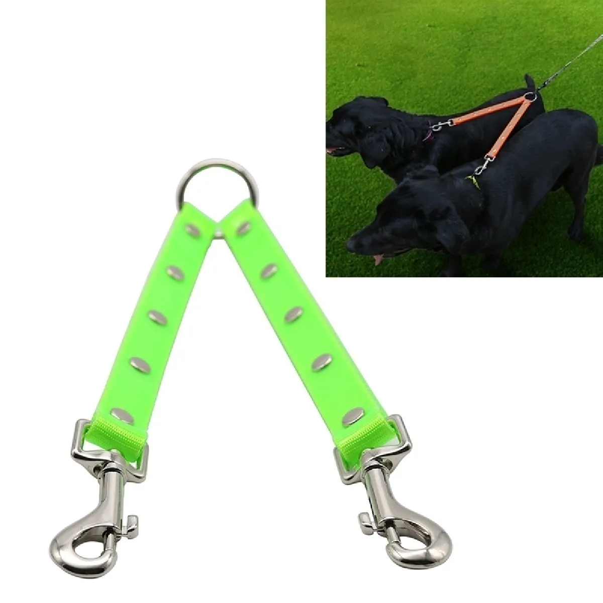 Comparer les prix de WeWOO - Laisse double chien - Vert, 25 cm