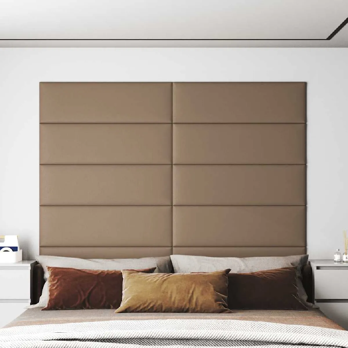 vidaXL Panneaux muraux Cappuccino 90x30 cm