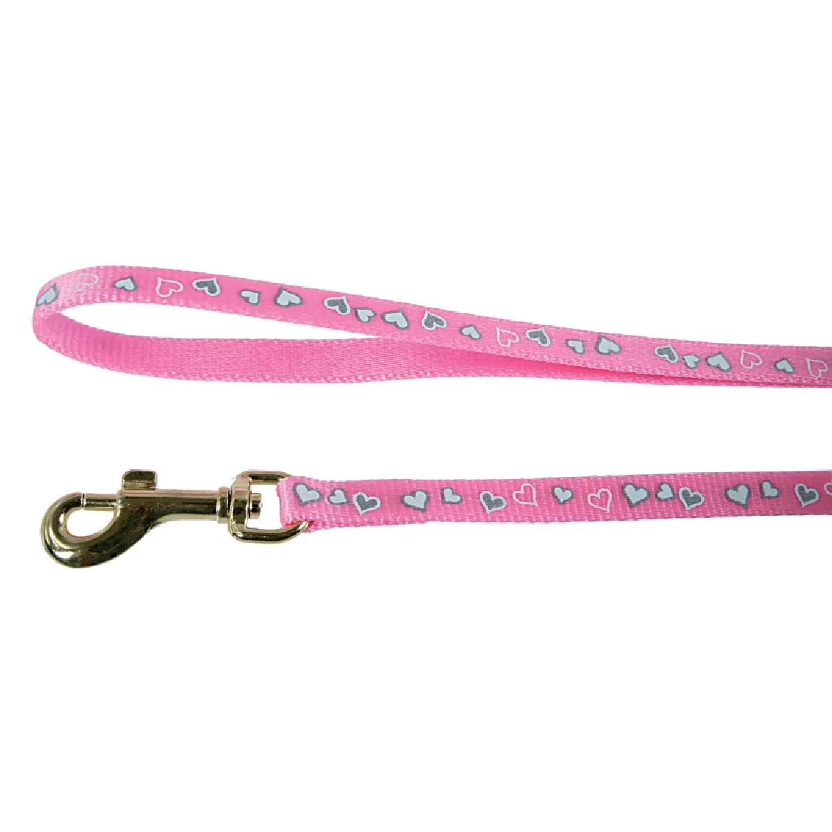 LAISSE REFLECTIF COEUR POUR CHAT 1M ROSE