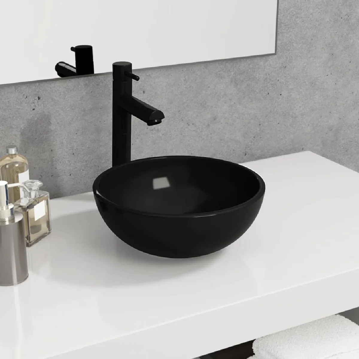 vidaXL Lavabo doré Verre trempé - vue 5