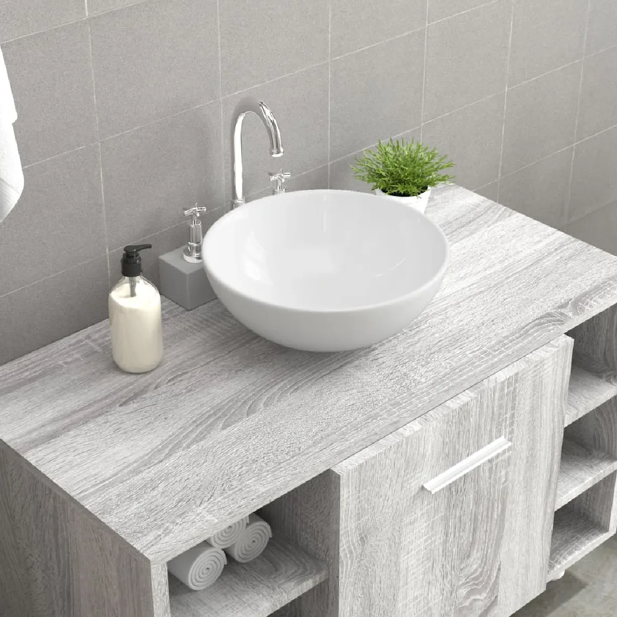 vidaXL Lavabo 28x28 cm Céramique - vue 2