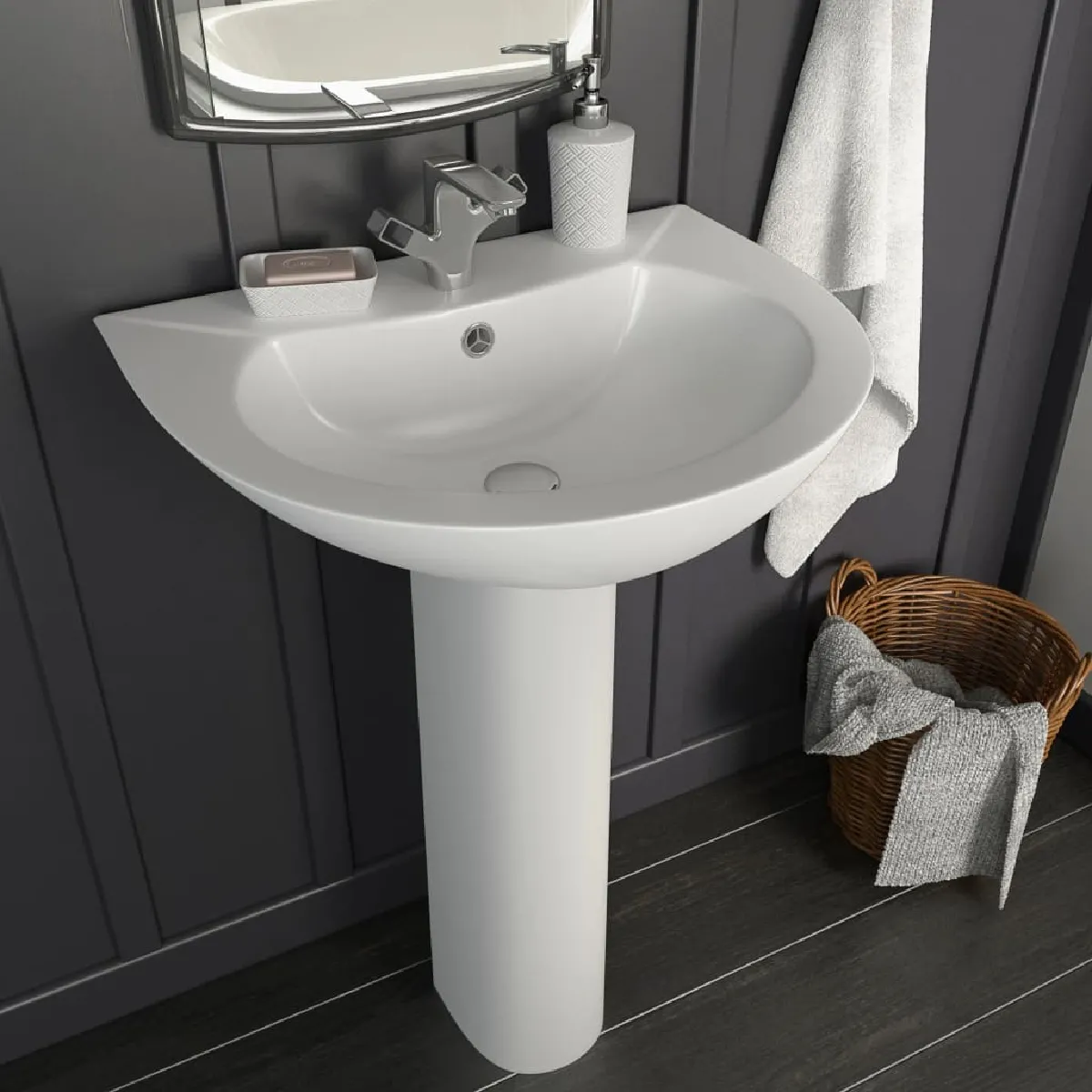 vidaXL Lavabo autoportant Céramique 520x440x190 mm