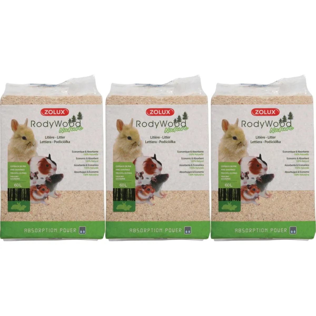 Meilleurs prix pour Litière Naturelle Rodywood (Lot De 3)