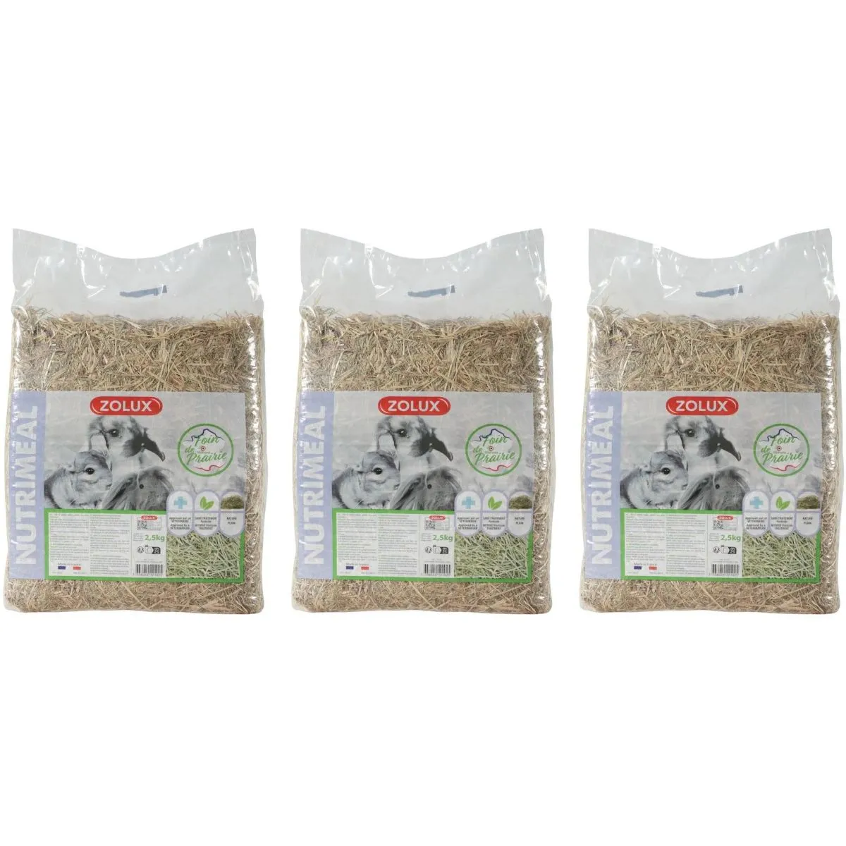 Zolux - Foin des près pour rongeurs (Lot de 3)