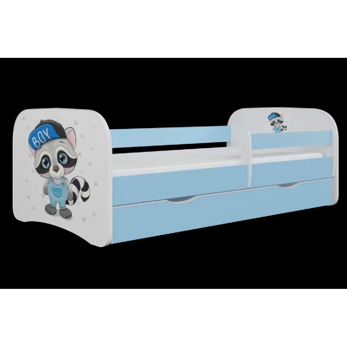 Lit cabane bébé avec rangement - Bleu