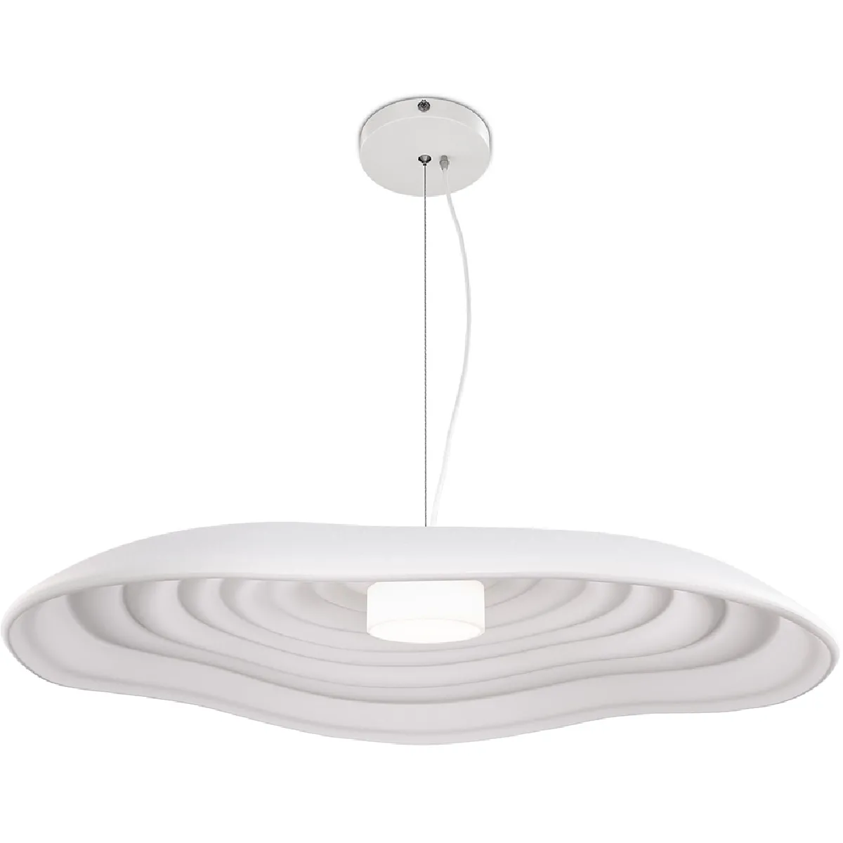 Lampe Suspendue en Résine - Grebi Blanc Lampe Suspendue en Résine - Grebi Blanc
