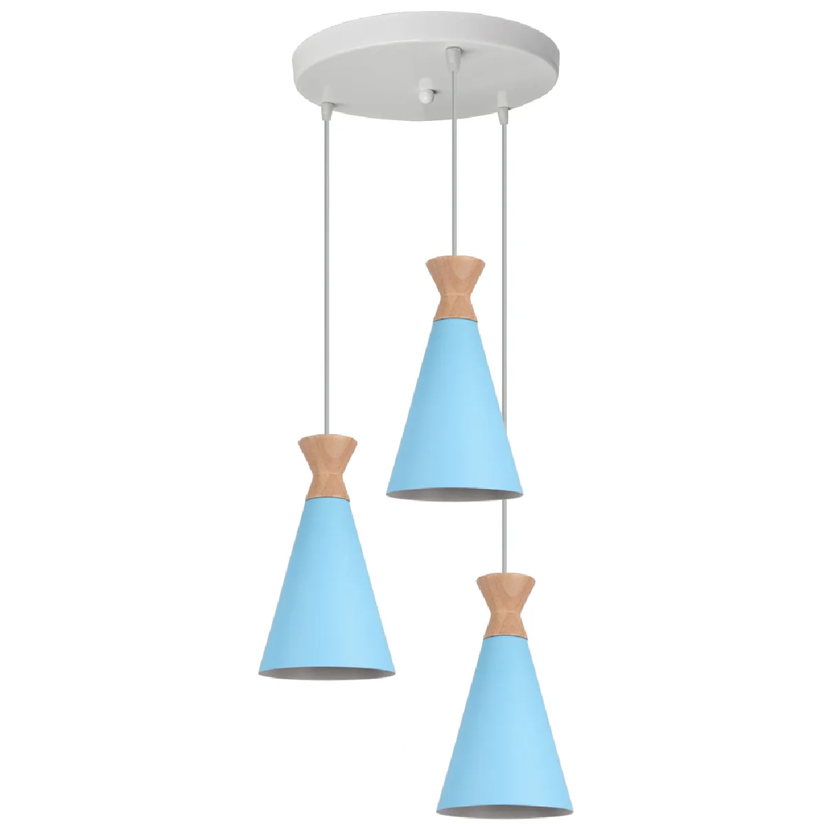 Stoex Lustre rétro 3 lampes - Bleu