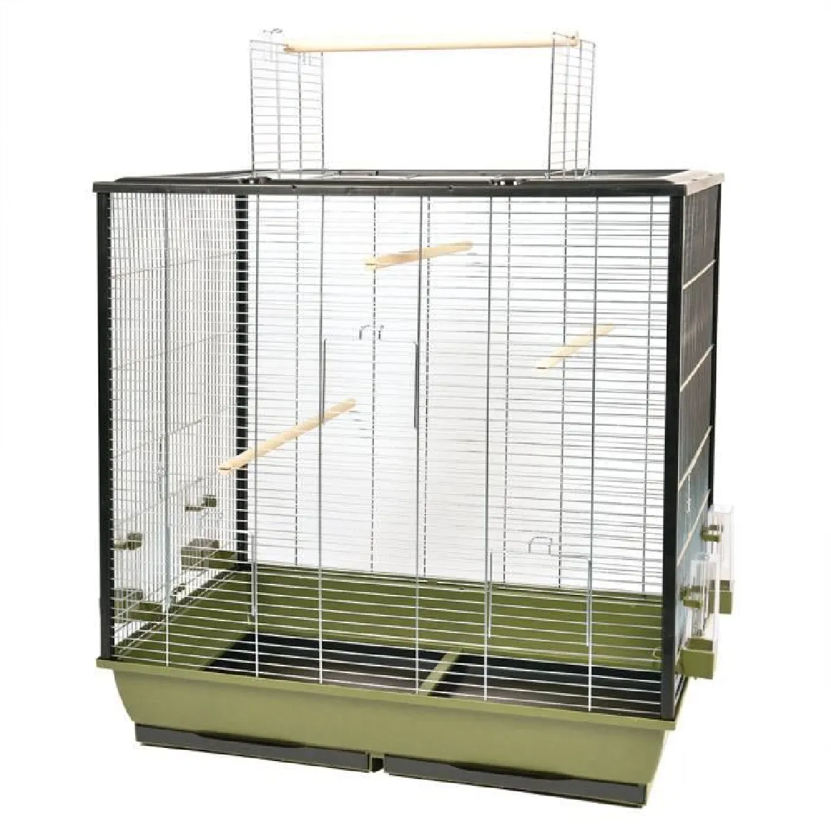 Meilleurs prix pour DUVO+ Cage Natural Fiona 78 x 48 x 81,5 cm - 8 kg - Vert olive et zinc - Pour oiseaux