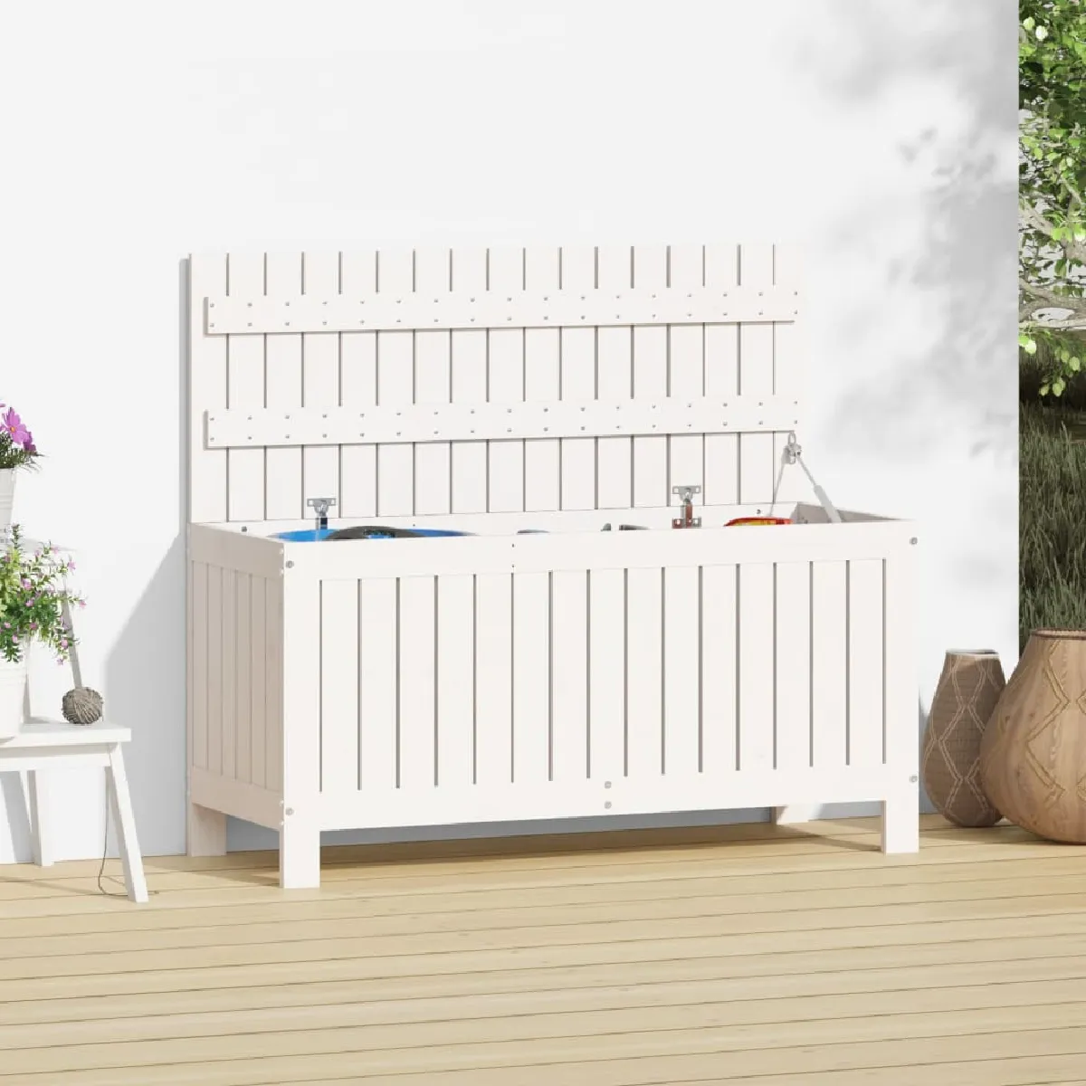 Vidaxl Boîte de rangement Blanc - vue 1