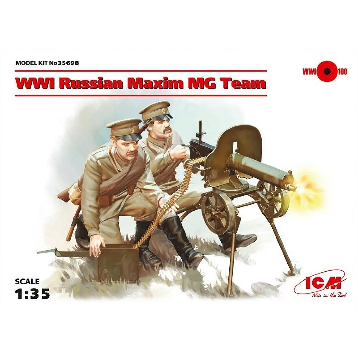 Non Communiqué Wwi Russian Maxim Mg Team - 1:35E - Icm - Image 3