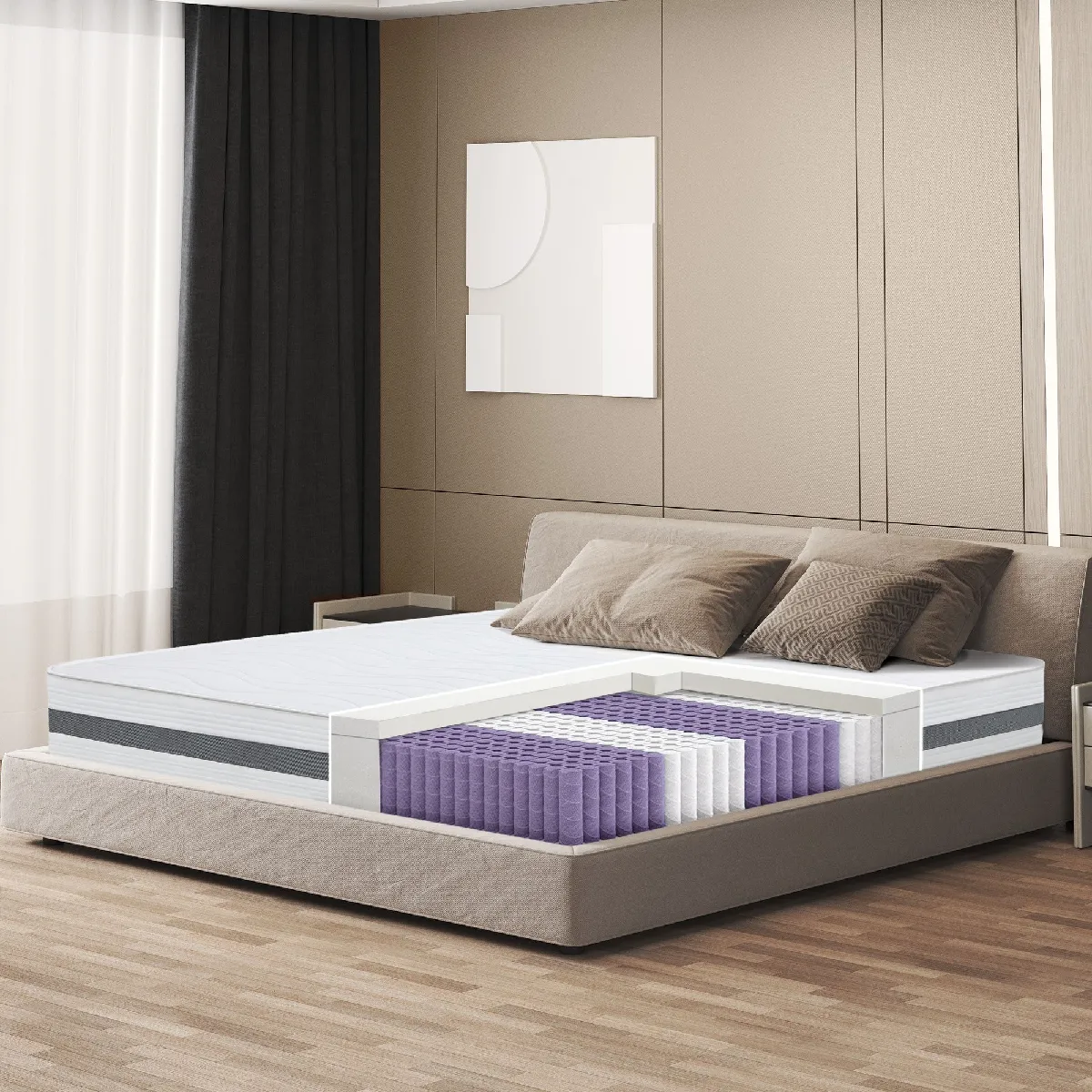 The White Stone Matelas 140 x 200 à Ressorts Ensachés - 20 cm
