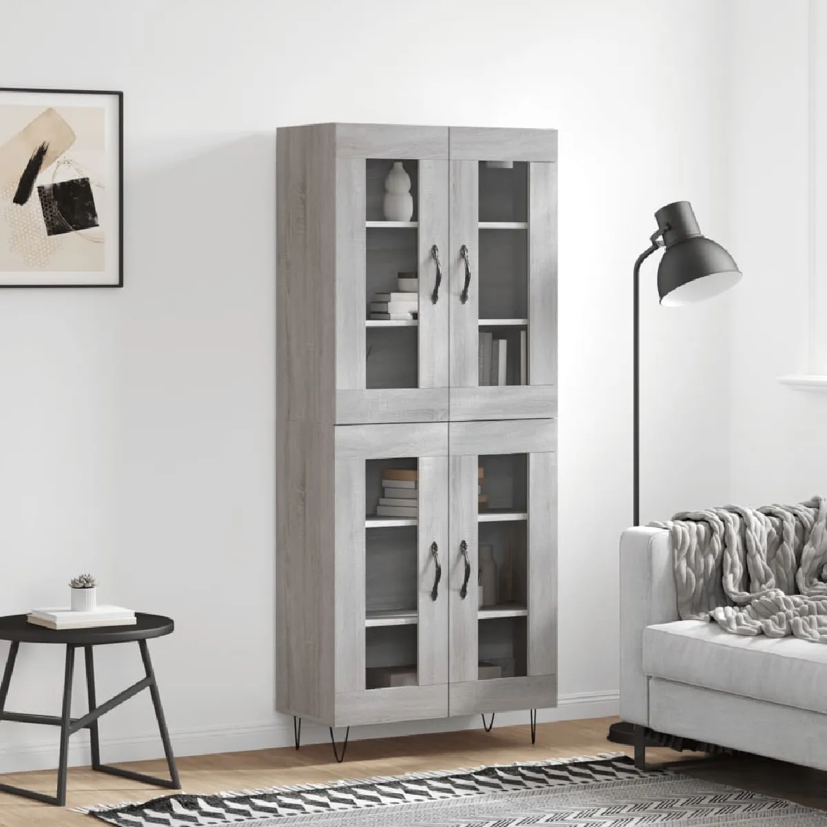 VIDAXL Buffet haut Sonoma gris 69,5x34x180 cm