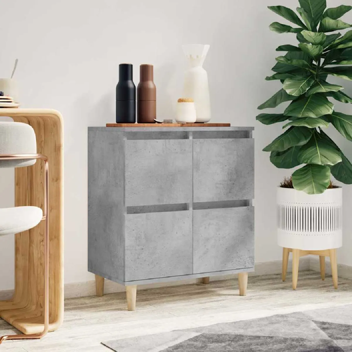 Non Communiqué Gris Buffet Béton 60X35x70 Cm Bois D Ingénierie - Image 3