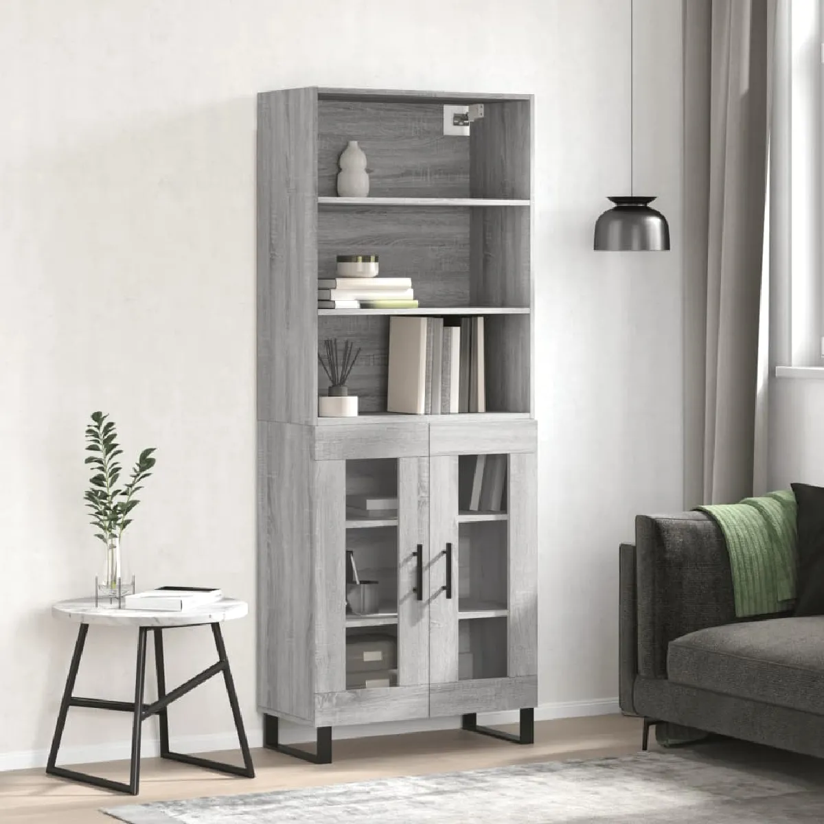 VIDAXL Buffet haut Sonoma gris 69,5x34x180 cm