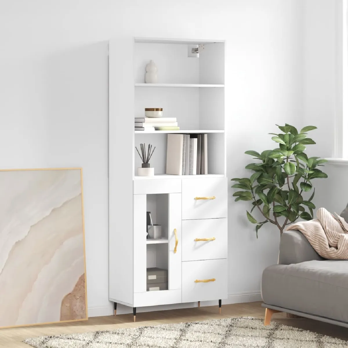 vidaXL Buffet haut - Blanc