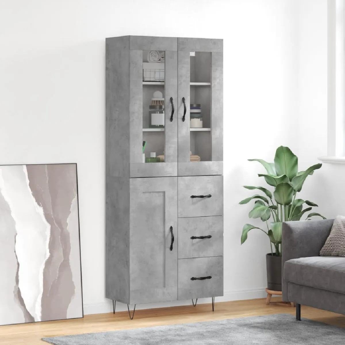 vidaXL Buffet haut béton - vue 6
