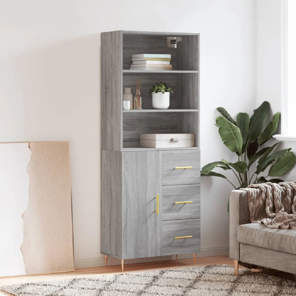 Vidaxl Gris Buffet Haut - Sonoma