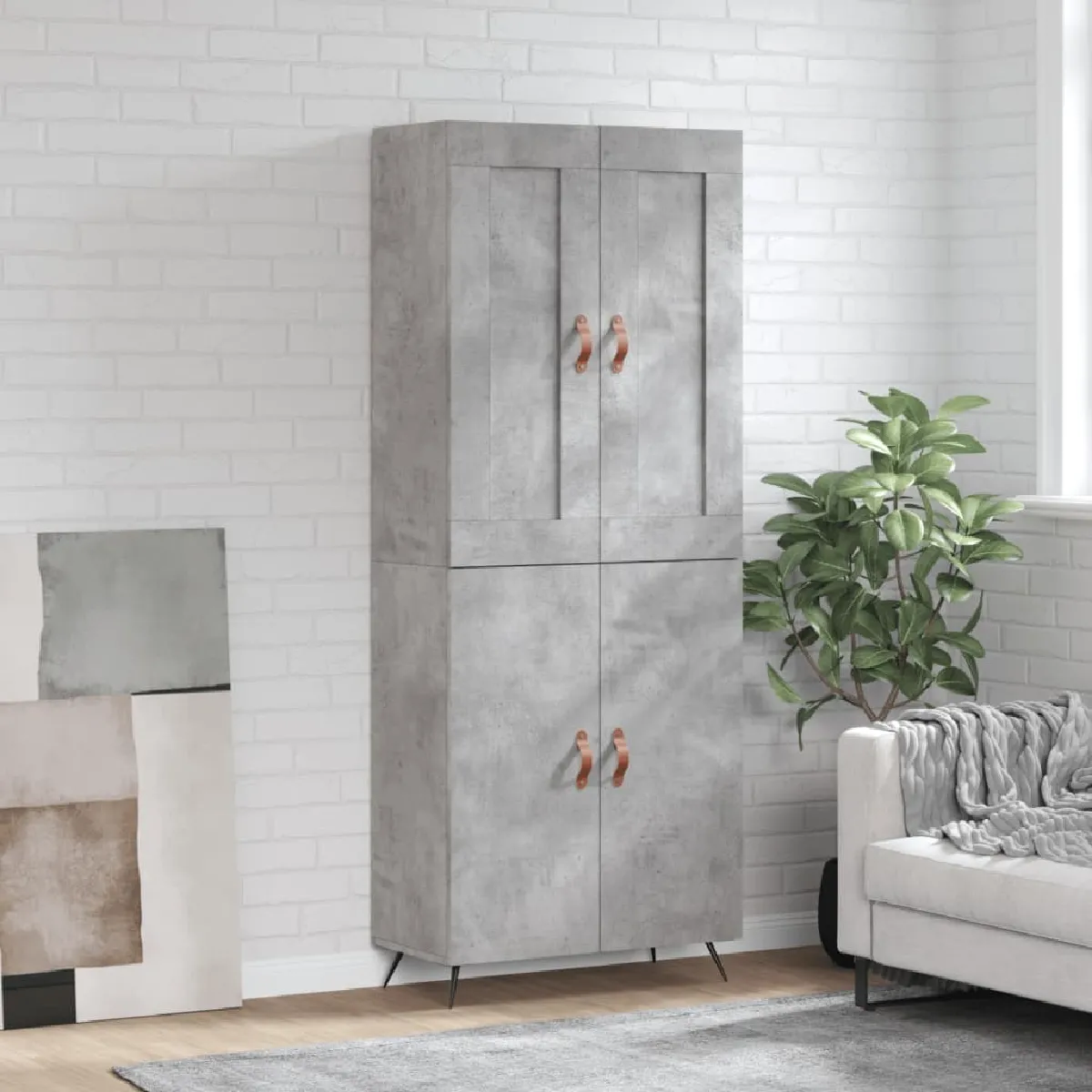 Vidaxl Gris Buffet Haut Béton
